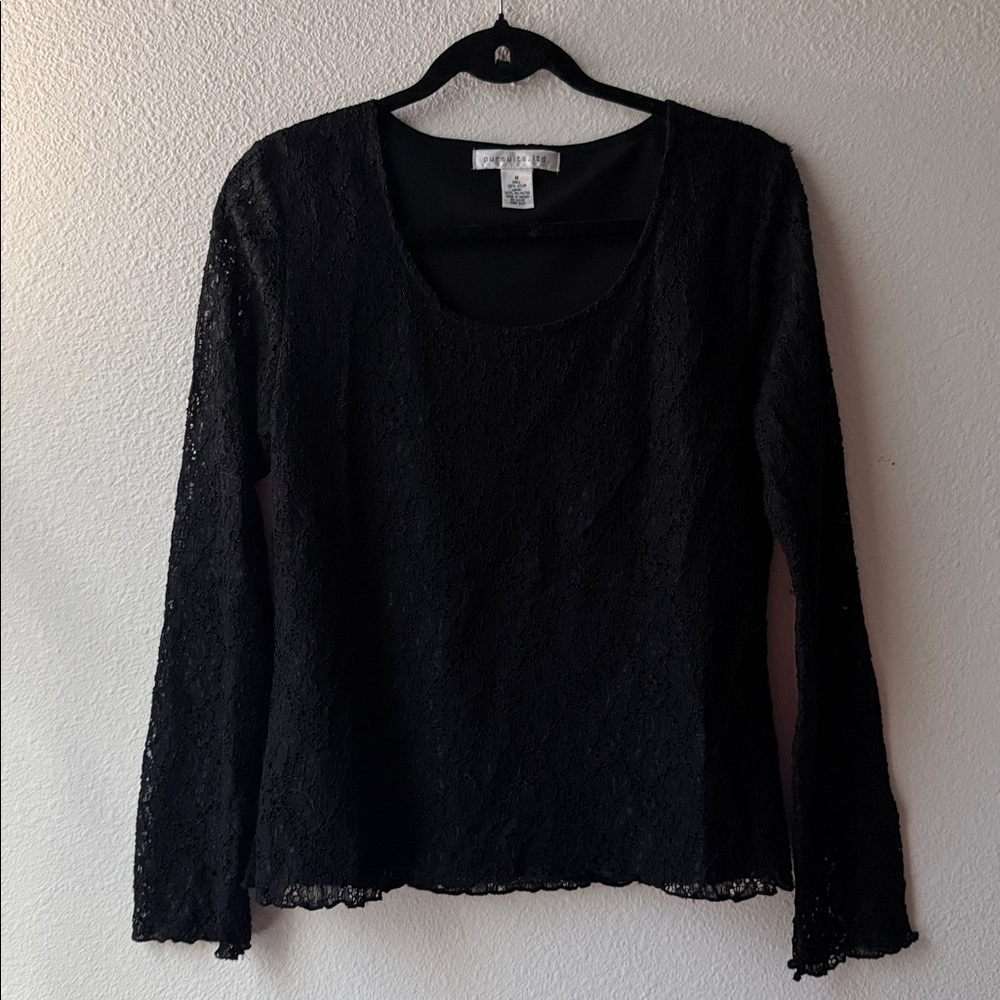 Black Lace Women's Top